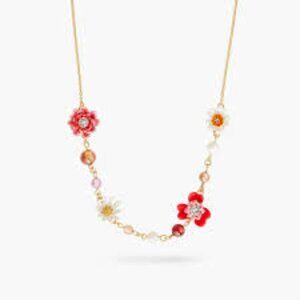 Les Nereides Anemone and Gerbera Thin Necklace
